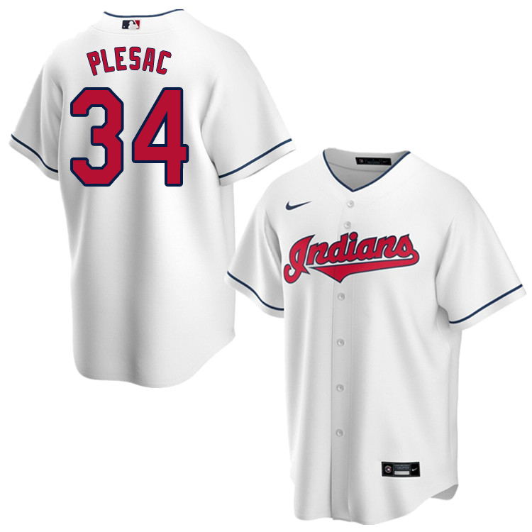 Nike Men #34 Zach Plesac Cleveland Indians Baseball Jerseys Sale-White